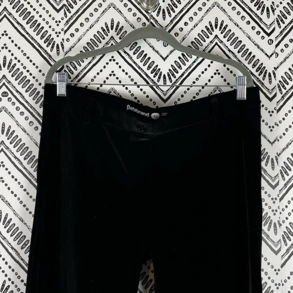 Betabrand Black Velvet Mid Rise Bootcut Pants XL - Picture 6 of 8